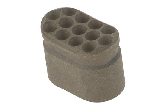 Forward Control Design blind hole enhanced magazine release button with dimpled face features an extended design intended for AR-15 rifles and is machined from 4140CM steel with a tough Nitride.